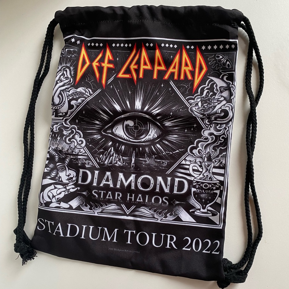 Def Leppard Drawstring Backpack Genuine Merchandise From The Stadium Tour 2022